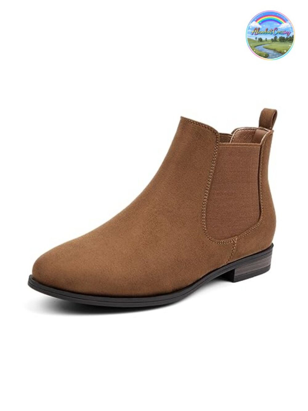 Women's Slip On Ankle Boot Faux Suede Round Toe Low Heel Chelsea Bootie